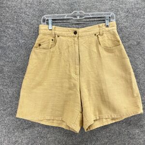 RedRover Shorts Women 11 Brown Bemuda High Rise Flat Front Cotton Pockets Casual
